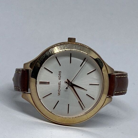 Michael Kors Runway MK2284 Women's Brown Leather Analog Dial Quartz Watch UC882 - Picture 7 of 12